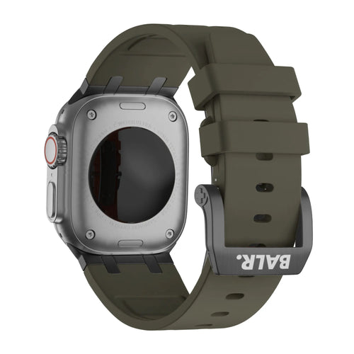 BALR Apple Watch Ultra liquid siliconen band (bruin/zwart)