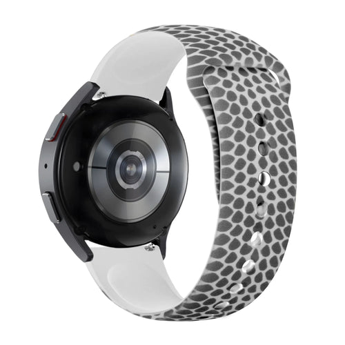 Silicone Patterned Strap, on a watch, 3/4 rear view