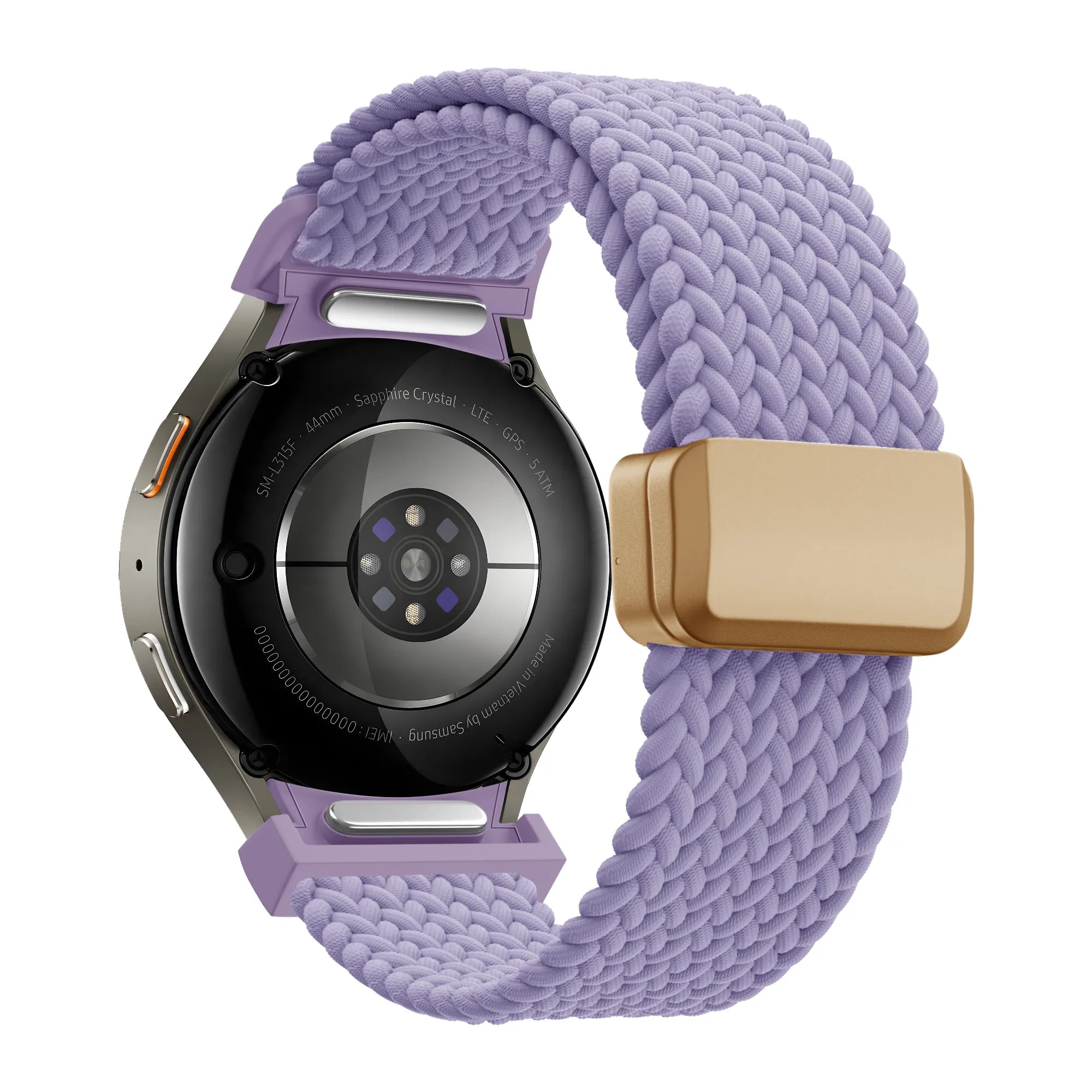 Bandz Samsung Galaxy Watch 4 Classic 42mm Geflochtenes Armband 'Easy Fit' (Flieder)