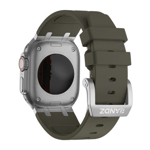 Bandz Correa silicona 'Luxe Liquid' Apple Watch Ultra (marrón con plata)