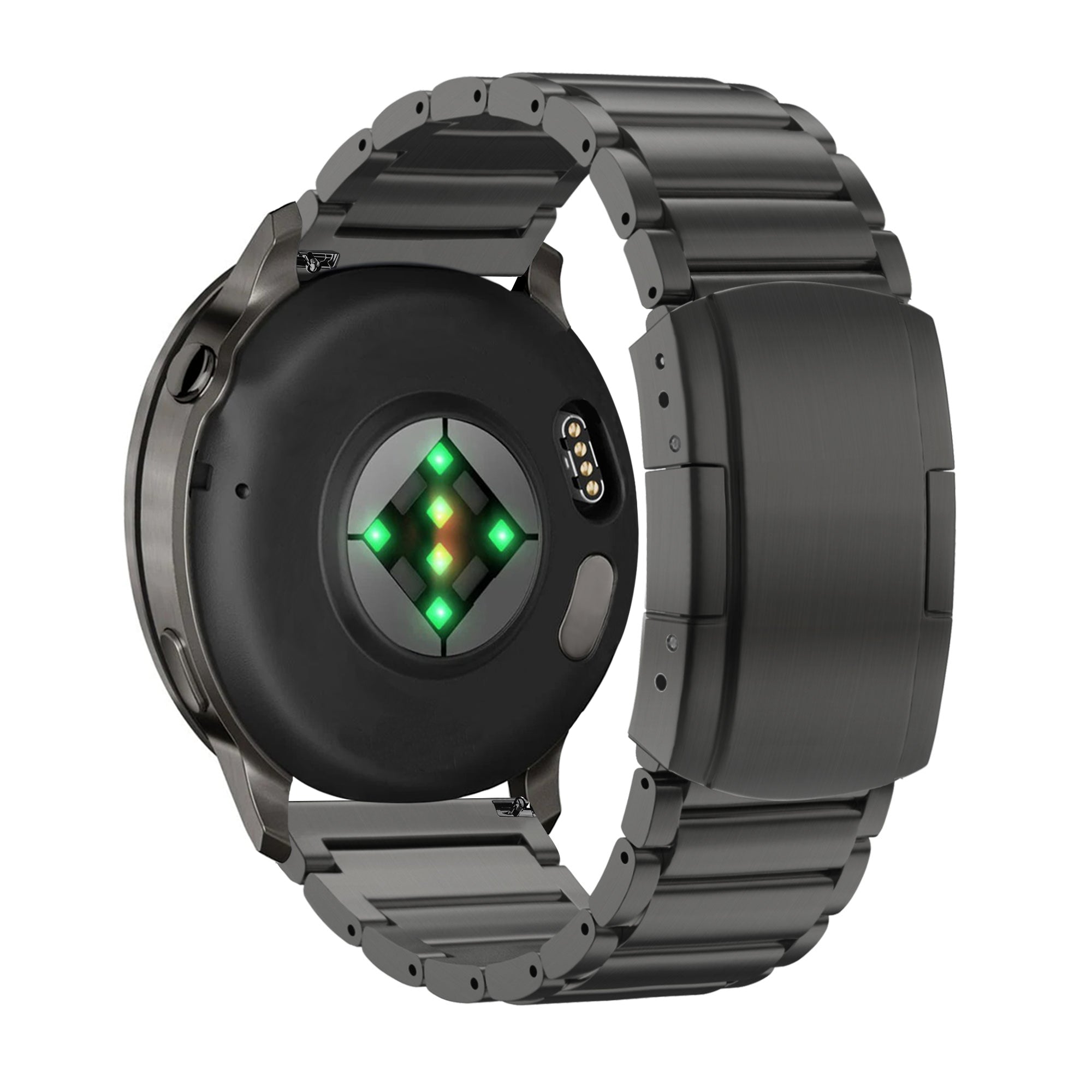Bandz Garmin Vivoactive 3 Titanium Link Strap (Black)