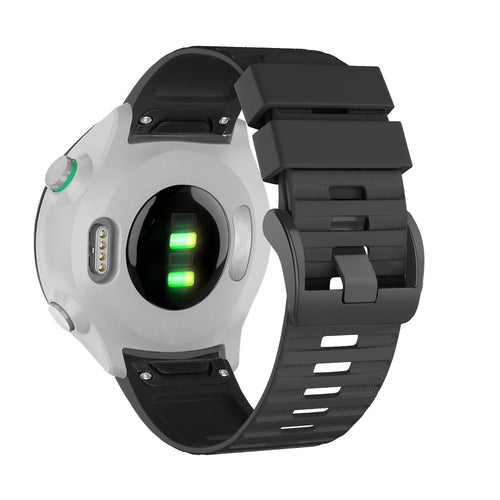 Bandz Garmin Forerunner 745 siliconen band met gesp (zwart)