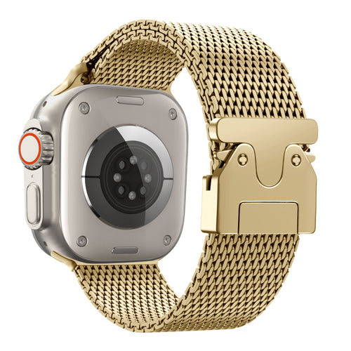 Bandz Apple Watch Ultra Milanese loop band met P-buckle (goud)