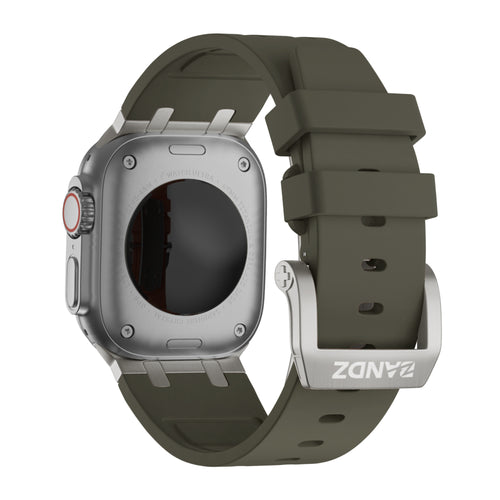 Bandz Bracelet silicone 'Luxe Liquid' Apple Watch Ultra (marron avec titane)