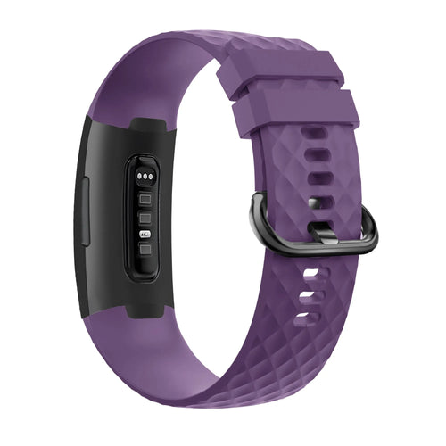 Silicone Strap 'Classic', purple, on a watch, 3/4 rear view