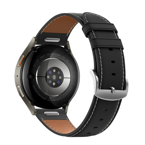Bandz Bracelet cuir 'Easy Fit' Oppo Watch X2 Mini (noir)