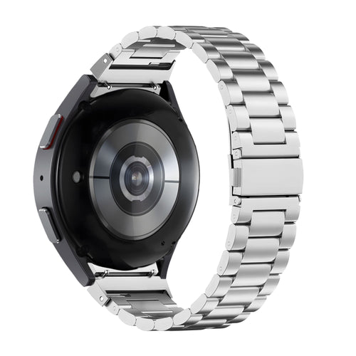 Steel Strap 'Classic', silver, on a watch, 3/4 rear view
