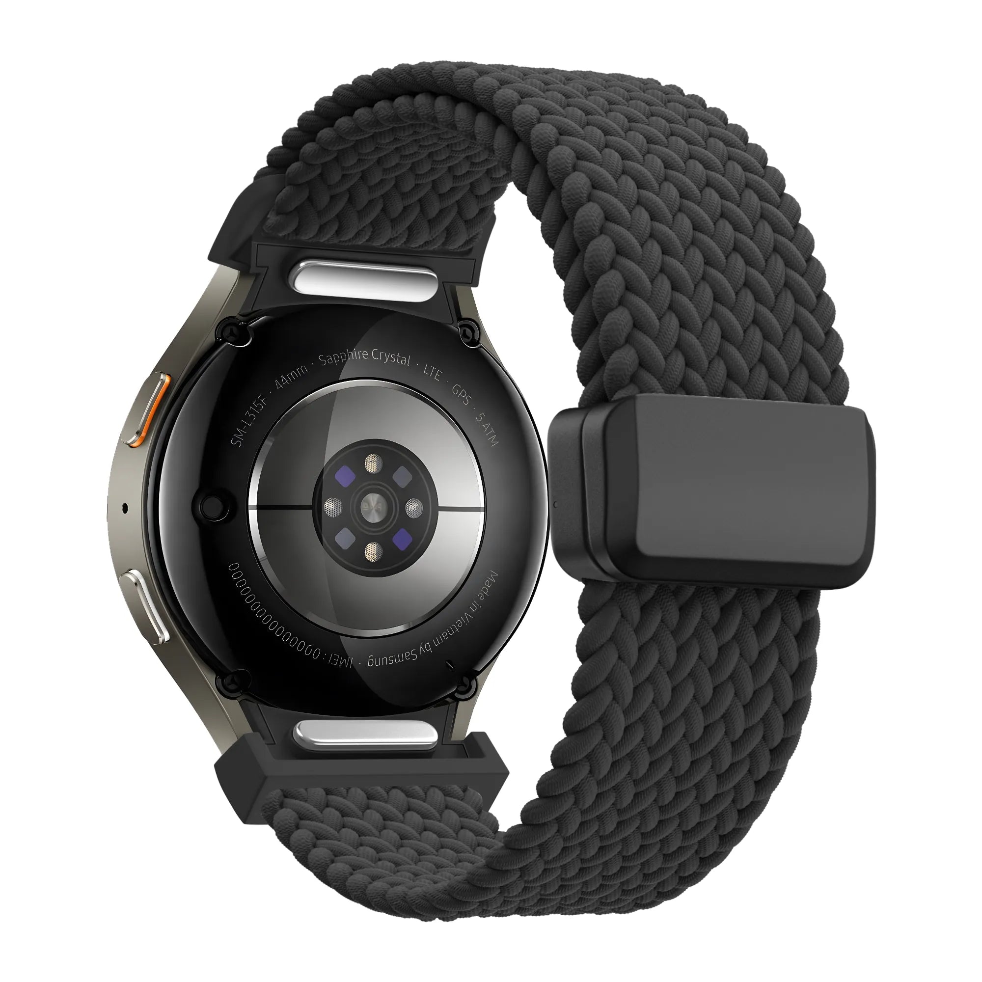Bandz Bracelet trensé 'Easy Fit' Samsung Galaxy Watch 4 Classic 46mm (noir)