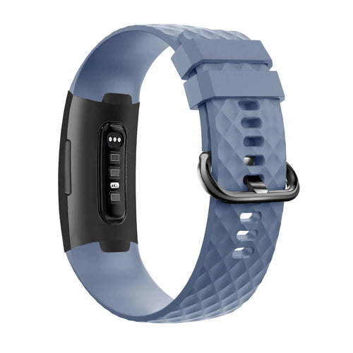 Silicone Strap 'Classic', grey-blue, on a watch, 3/4 rear view