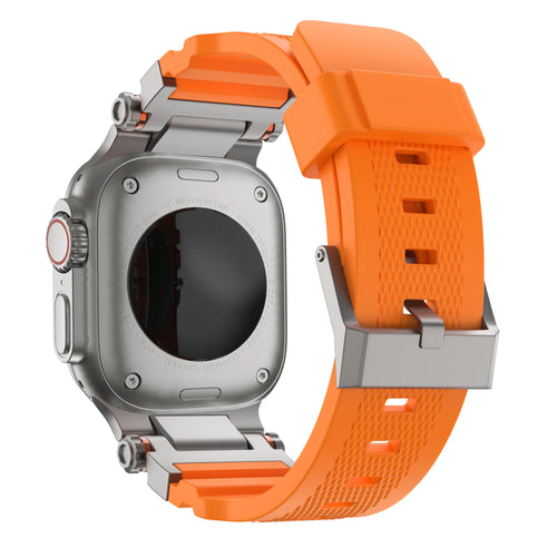 Bandz Bracelet silicone 'Explorer' Apple Watch (orange avec titane)