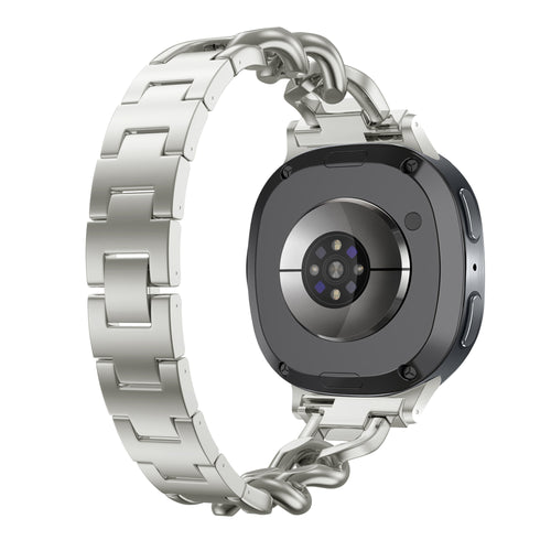 Correa acero cadena Samsung Galaxy Watch 8 Classic (blanco estrella)