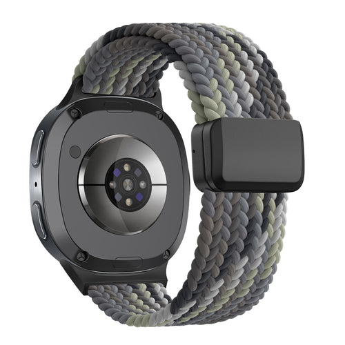 Bandz Bracelet tissé magnétique Samsung Galaxy Watch 8 Classic (mandala noir)