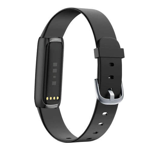 Silicone Strap 'Classic', black, on a watch, 3/4 rear view