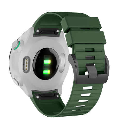 Bandz Garmin Quatix 8 - 51mm siliconen band met gesp (donkergroen)