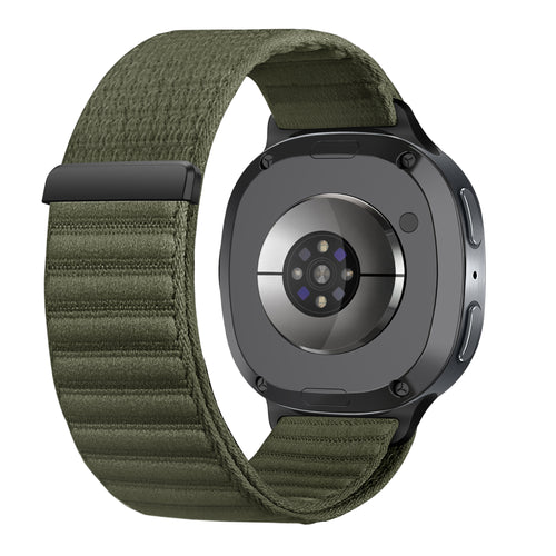 Samsung Galaxy Watch 8 - 44mm Wave Nylon Strap (Dark Green)