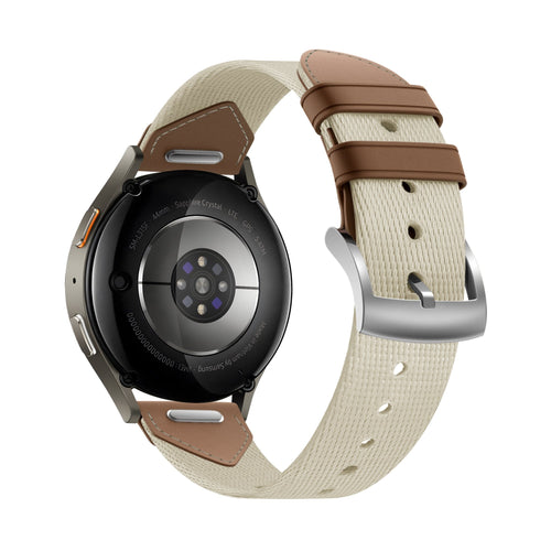 Bandz Correa cuero híbrida 'Easy Fit' Withings ScanWatch 2 - 38mm (beige/marrón)