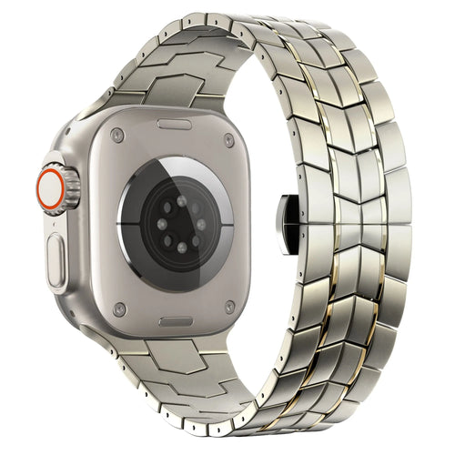 Titanium Strap 'Supreme', on a watch, 3/4 rear view