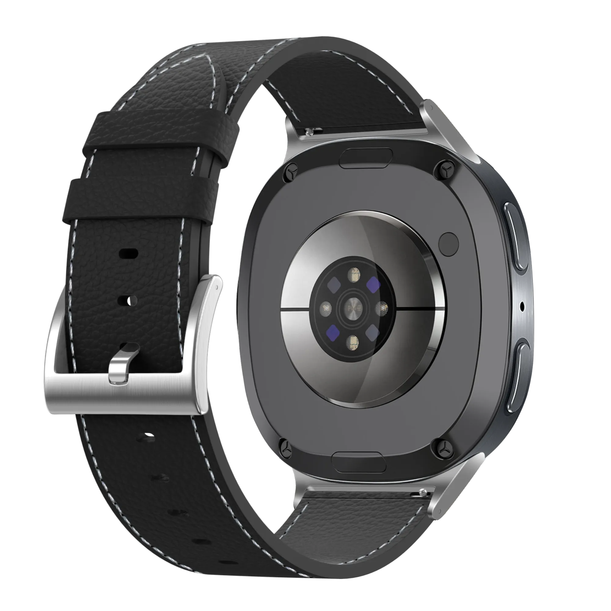 Samsung Galaxy Watch 8 - 44mm Gebürstetes Lederarmband (Schwarz)