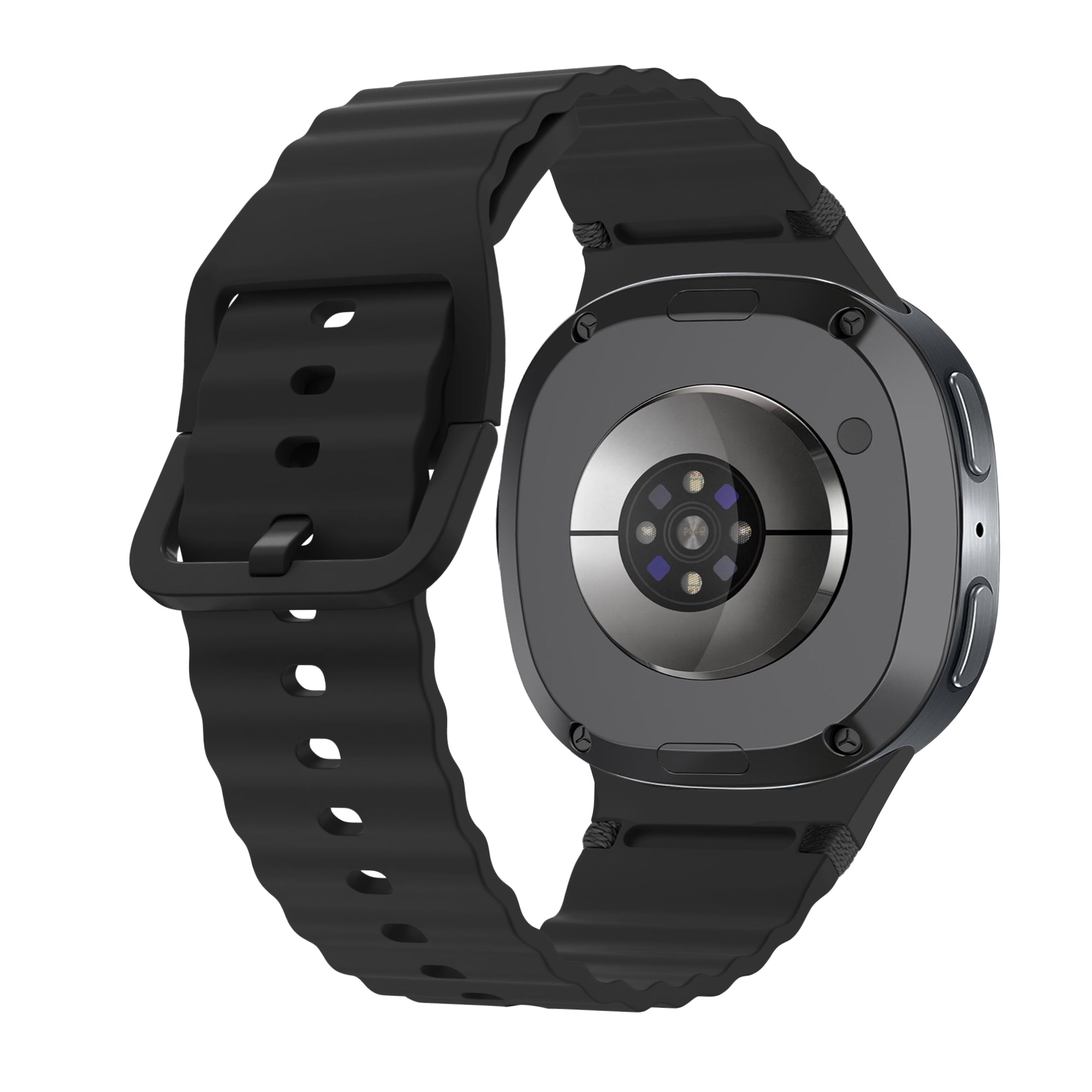 Samsung Galaxy Watch 8 Classic Wave Silikonarmband (Schwarz)