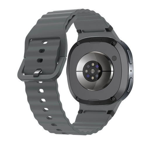 Samsung Galaxy Watch 8 - 44mm Wave Silicone Strap (Dark Grey)