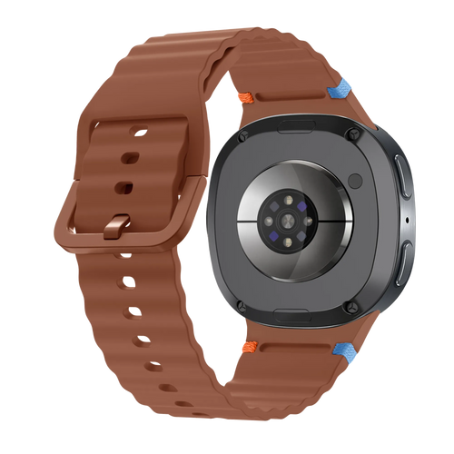 Samsung Galaxy Watch 8 - 44mm Wave Silicone Strap (Brown)