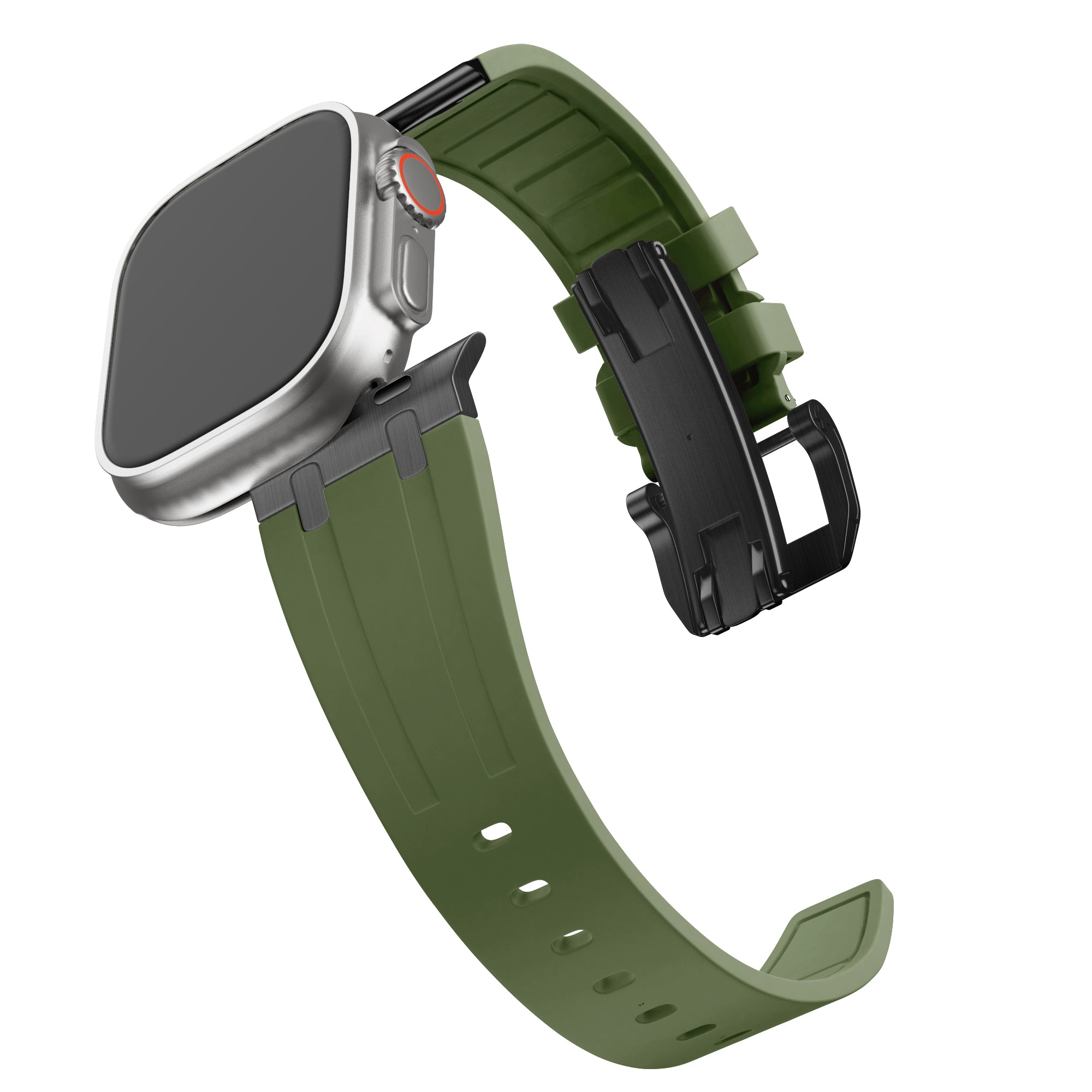 Bandz Bracelet silicone 'Luxe Liquid' Apple Watch Ultra (vert avec noir)