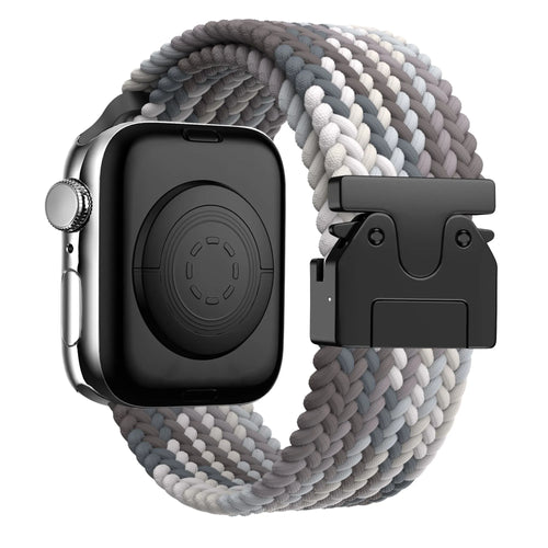 Bandz Correa nylon trenzada con P-buckle Apple Watch (mandala negra) 