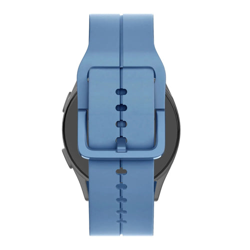 Silicone Strap 'Extreme', grey-blue, on a watch, 3/4 rear view