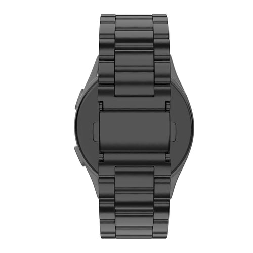 Steel Strap 'Classic', black, on a watch, 3/4 rear view