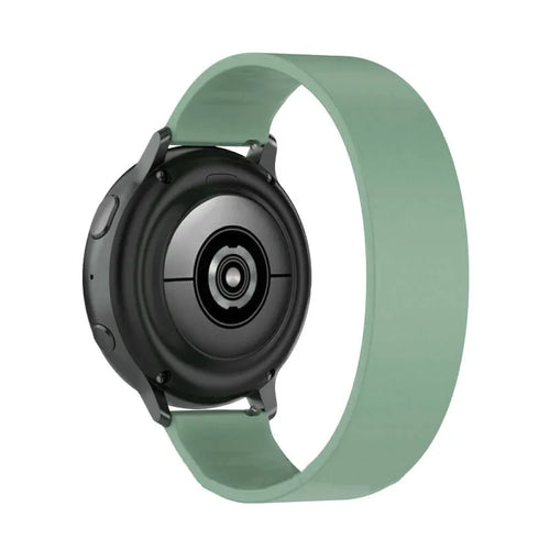 Silicone Elastic Strap, light green, on a watch, 3/4 rear view