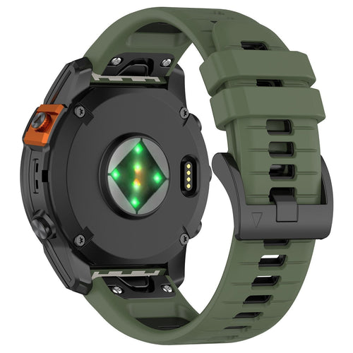Correa silicona con hebilla Garmin Approach S60 (verde oliva/negro)