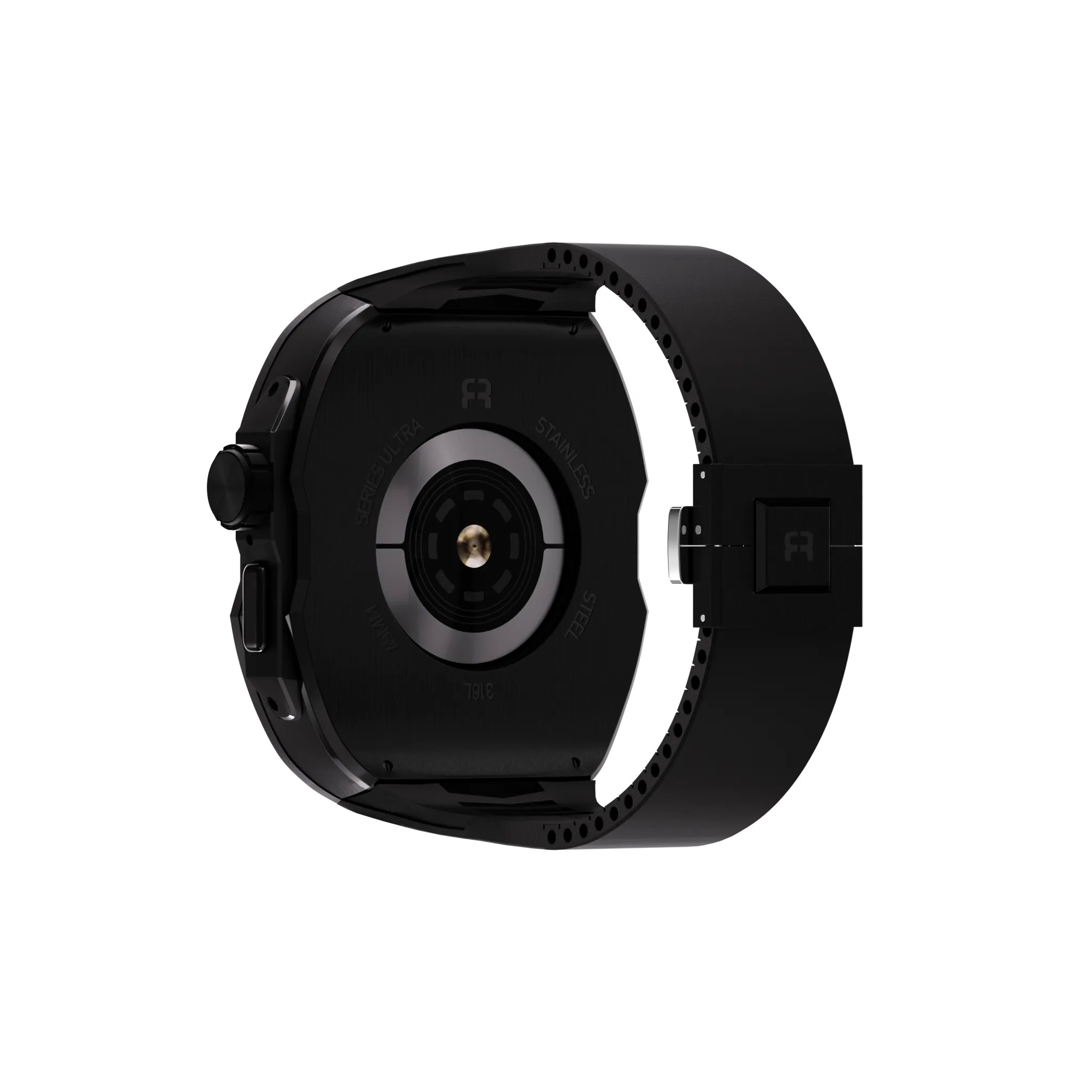 Reqior Boîtier avec bracelet en caoutchouc Apple Watch Ultra (noir)