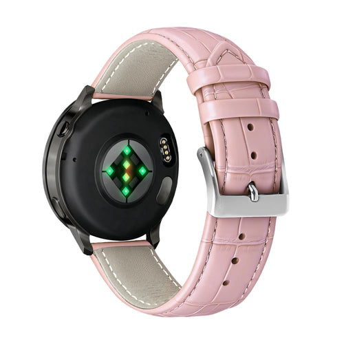 Bandz Correa cuero estilo cocodrilo Garmin Vivoactive 3 (rosa)