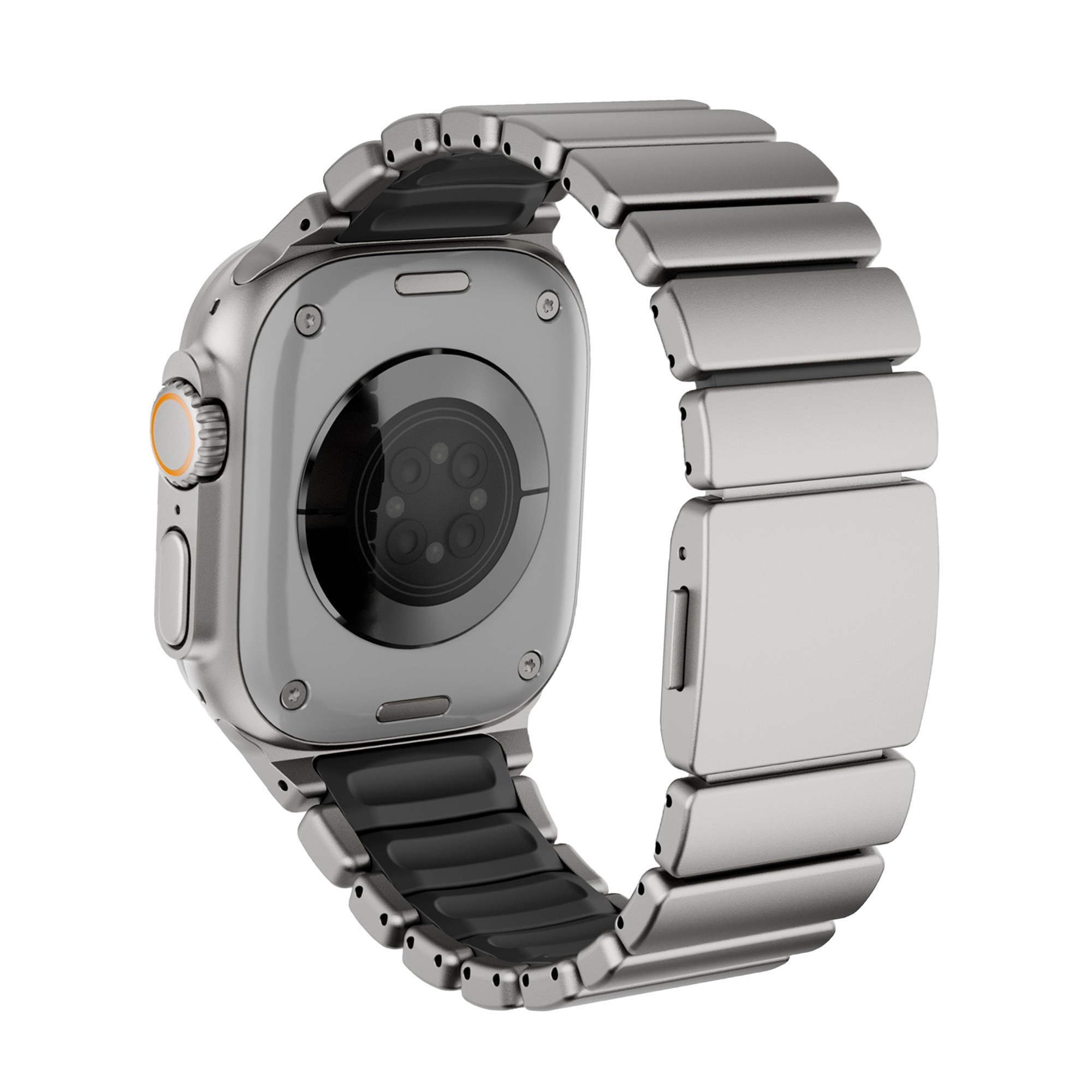 Bandz Apple Watch Ultra Titanium Strap 'Hybrid' (Silver)