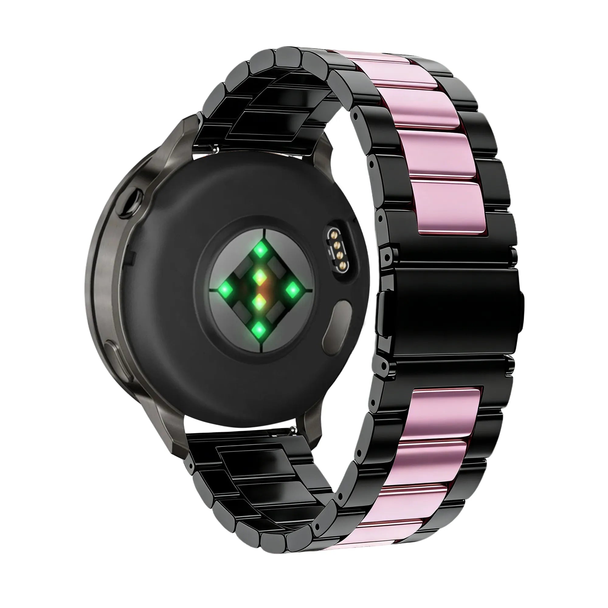 Bandz Garmin Vivomove 3s Steel Strap 'Classic' (Black/Pink)