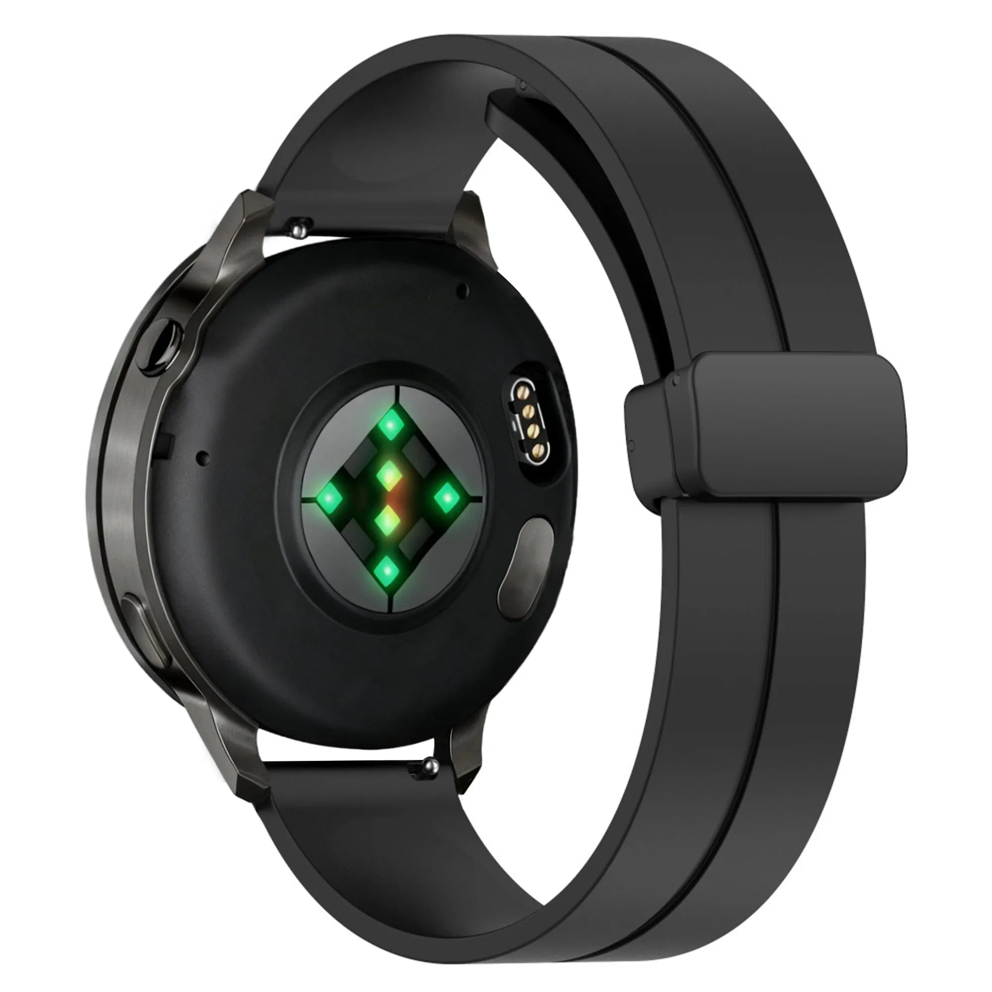 Bandz Garmin Venu 2 siliconen band met D-buckle (zwart)
