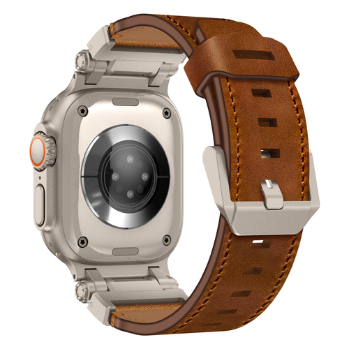 Bandz Apple Watch Ultra lederen band 'Explorer' (bruin)