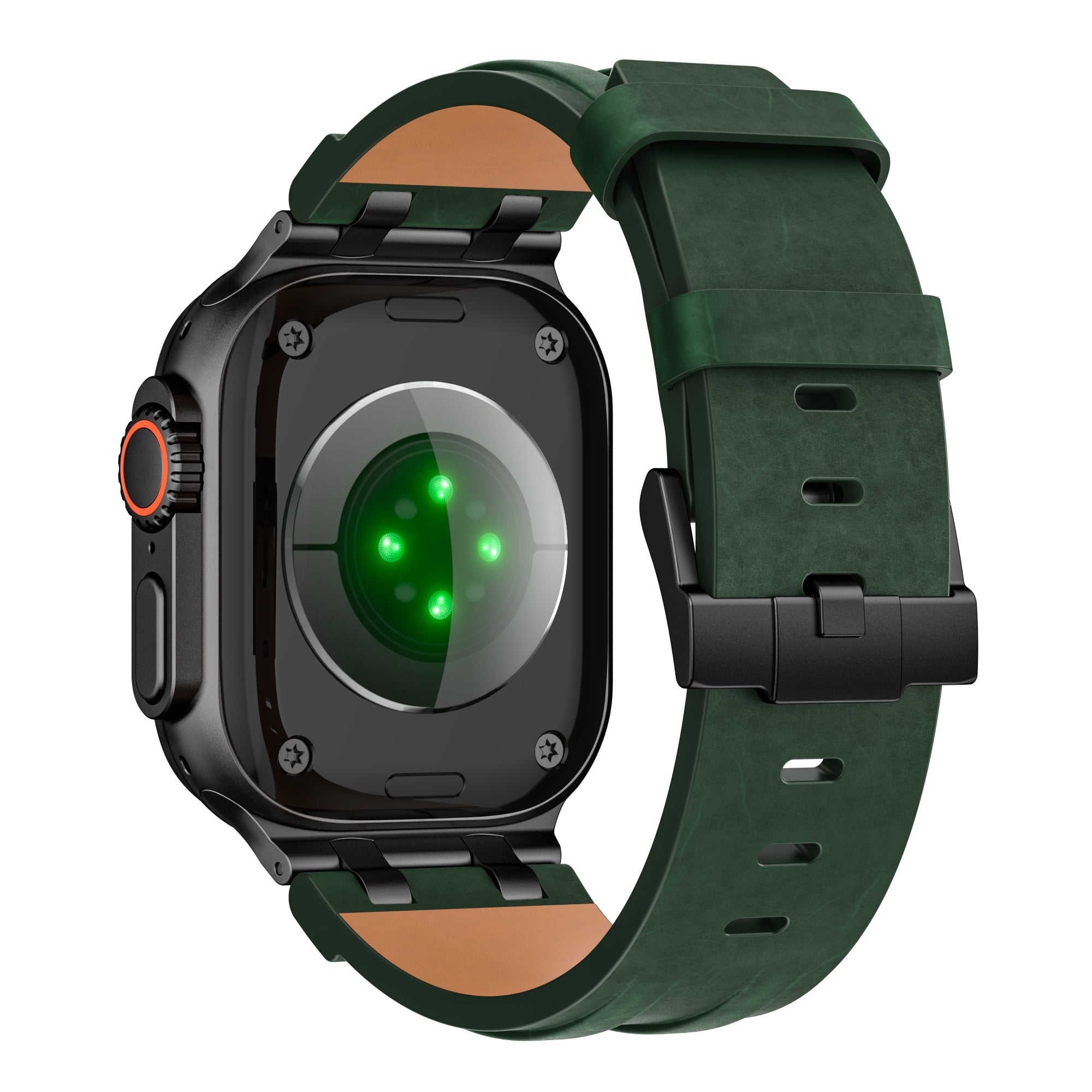 Apple Watch Ultra Solid Leather Strap (Dark Green)