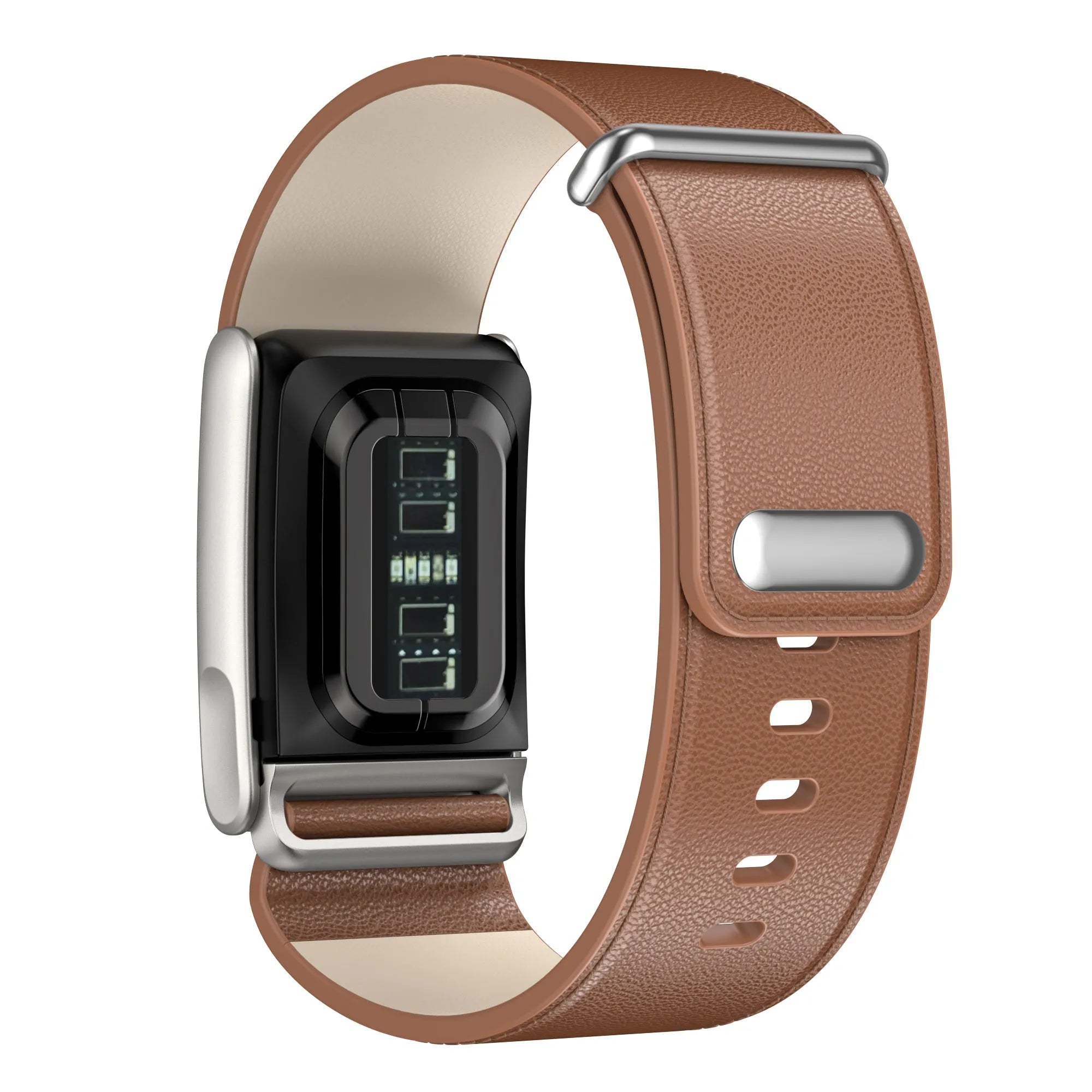 Bracelet cuir compatible avec Whoop MG (marron)