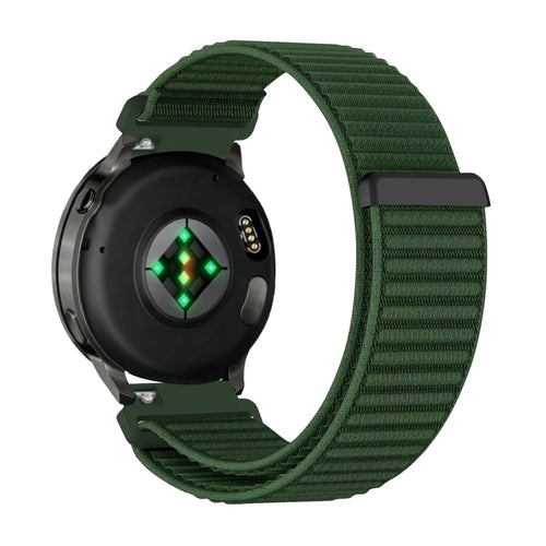 Bandz Garmin Forerunner 265 Nylon Strap 'Wave' (Dark Green)