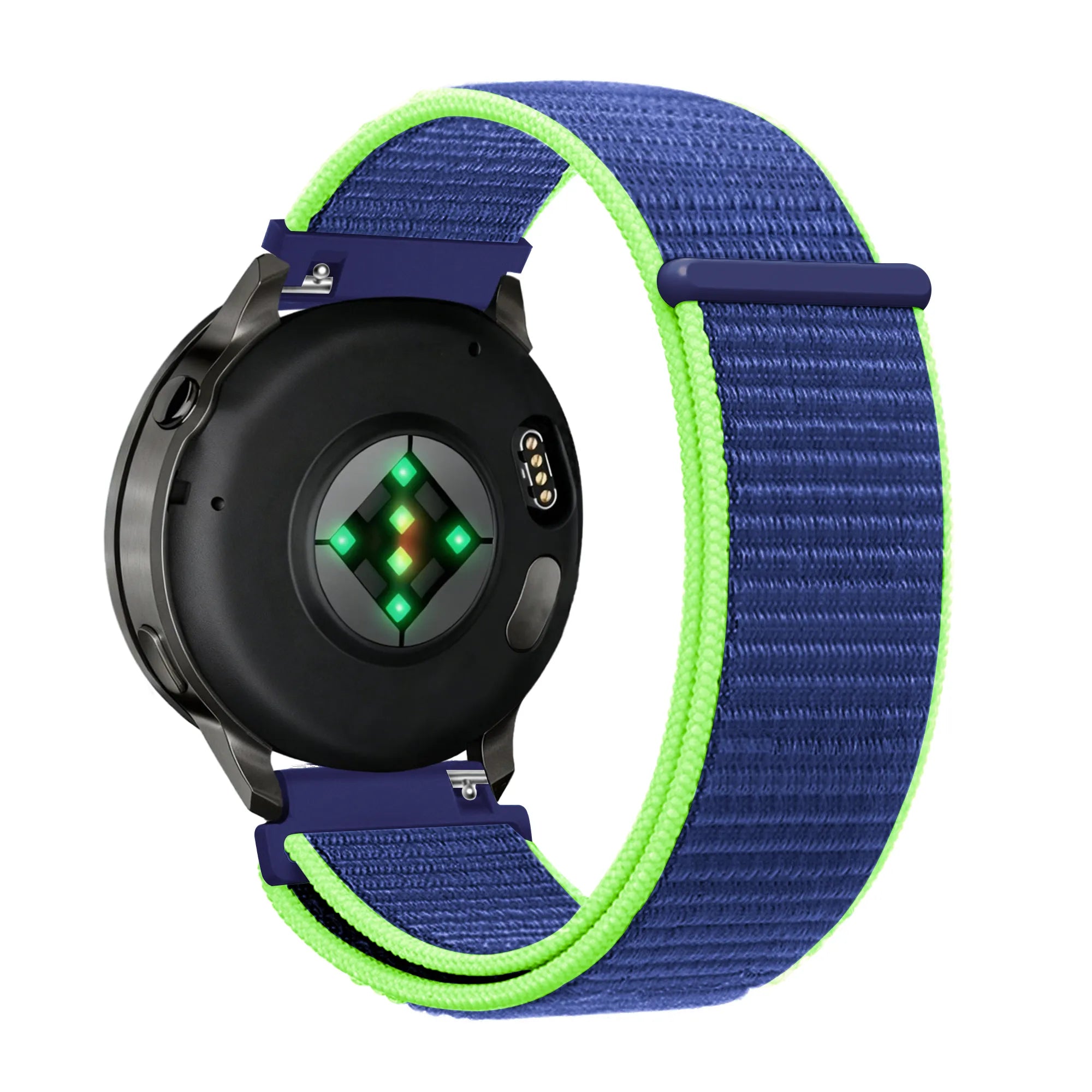 Bandz Garmin Forerunner 255 Nylon Loop Armband (Blau/Limette)
