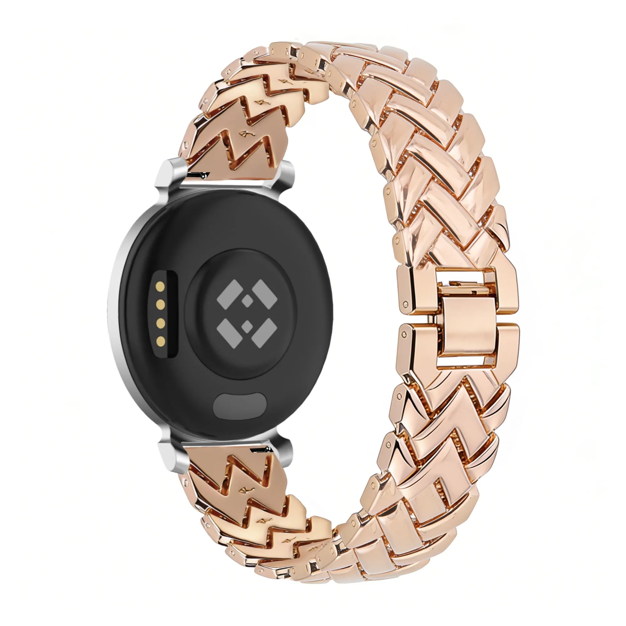 Bandz Pebble Round 2 - 14mm Metal Strap 'V-Type' (Rose Gold)