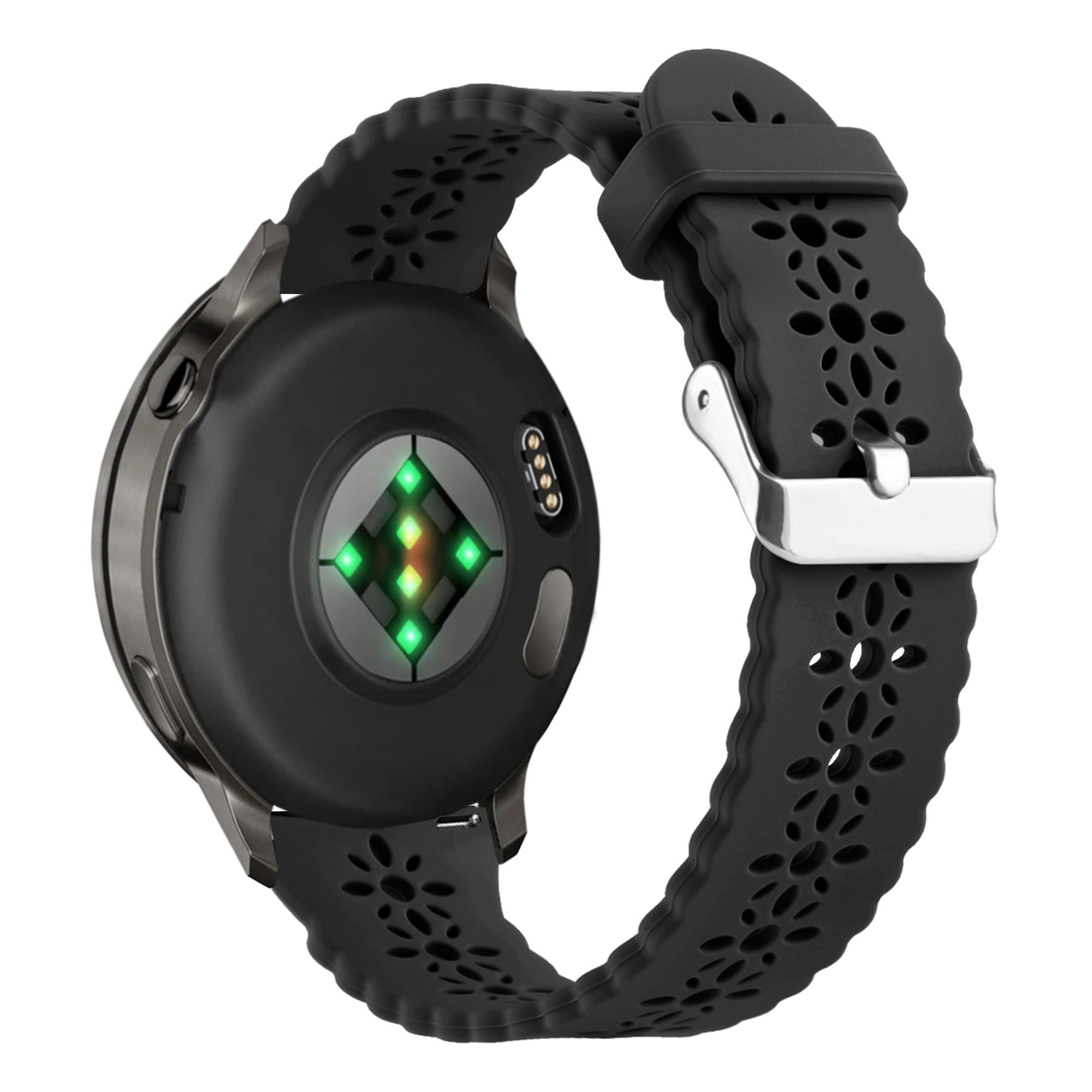 Bandz Bracelet silicone 'Lace' Garmin Forerunner 55 (noir)