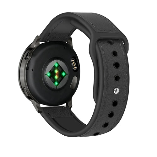 Bandz Garmin Forerunner 255 Leather Strap 'Hybrid' (Black)