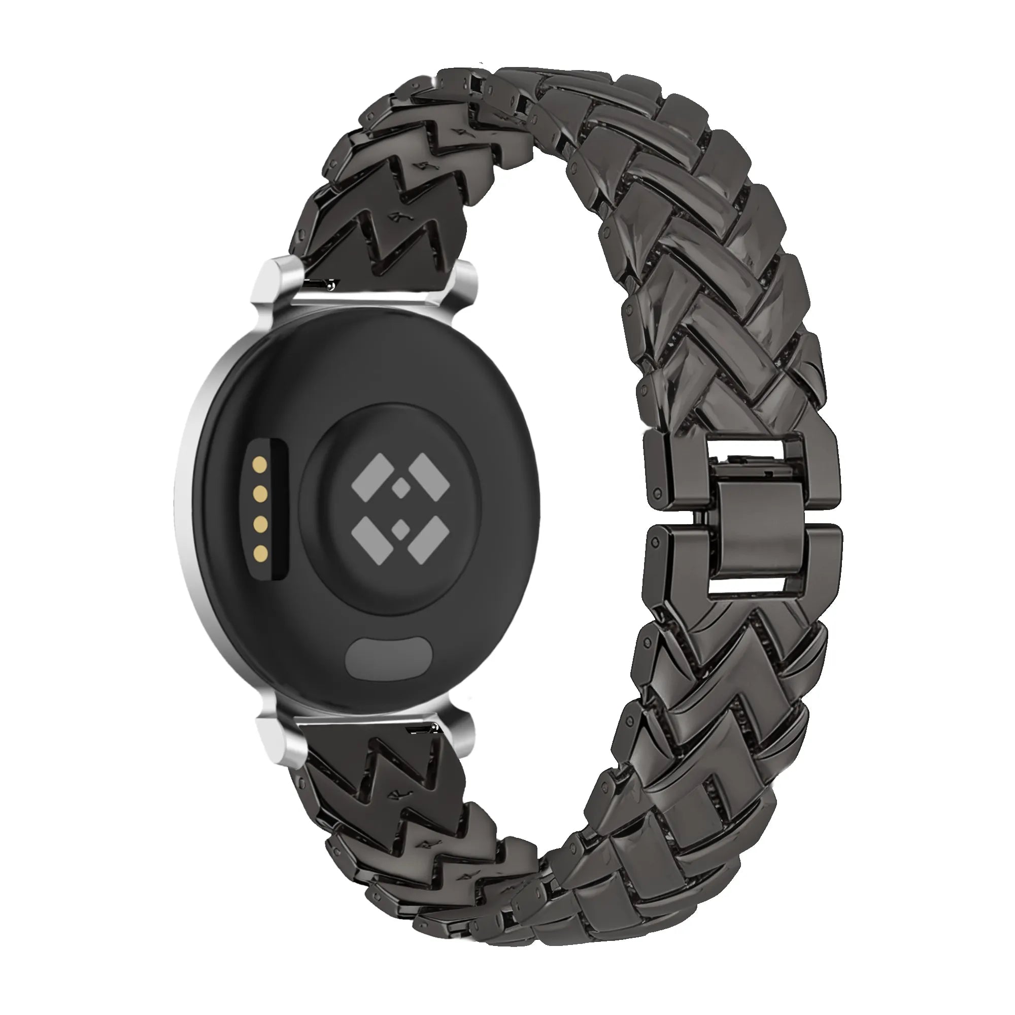 Bandz Bracelet metal 'V-Type' Pebble Round 2 - 14mm (noir)