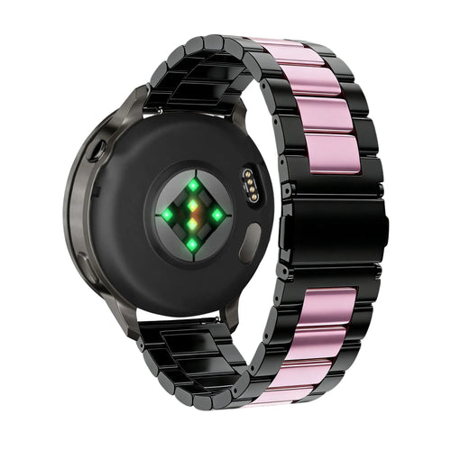 Bandz Bracelet acier 'Classic' Garmin Vivoactive 4s (noir/rose)