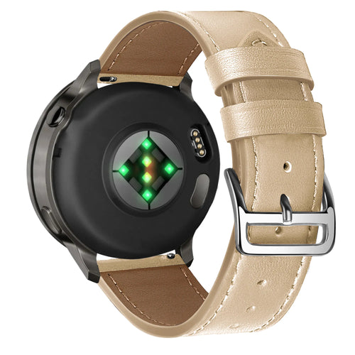 Bandz Garmin Forerunner 265s Lederarmband 'Deluxe' (Milk Tea)