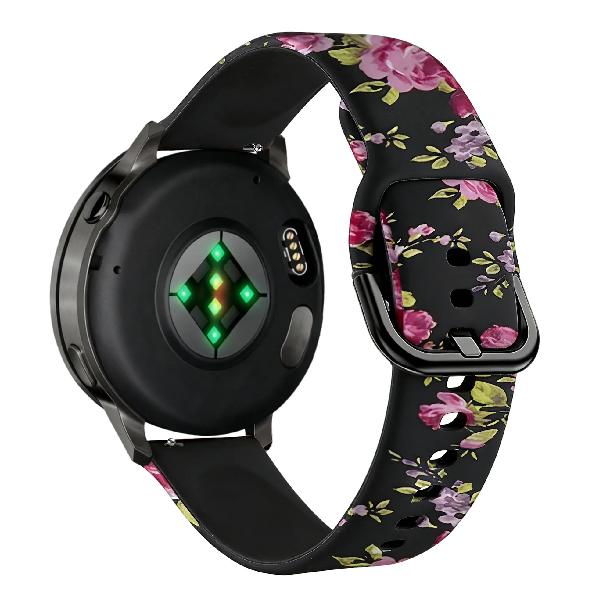 Silicone Strap, on a watch, 3/4 rear view