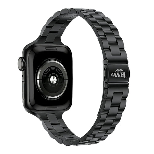 xoxo Wildhearts Bracelet acier fin Apple Watch (noir)
