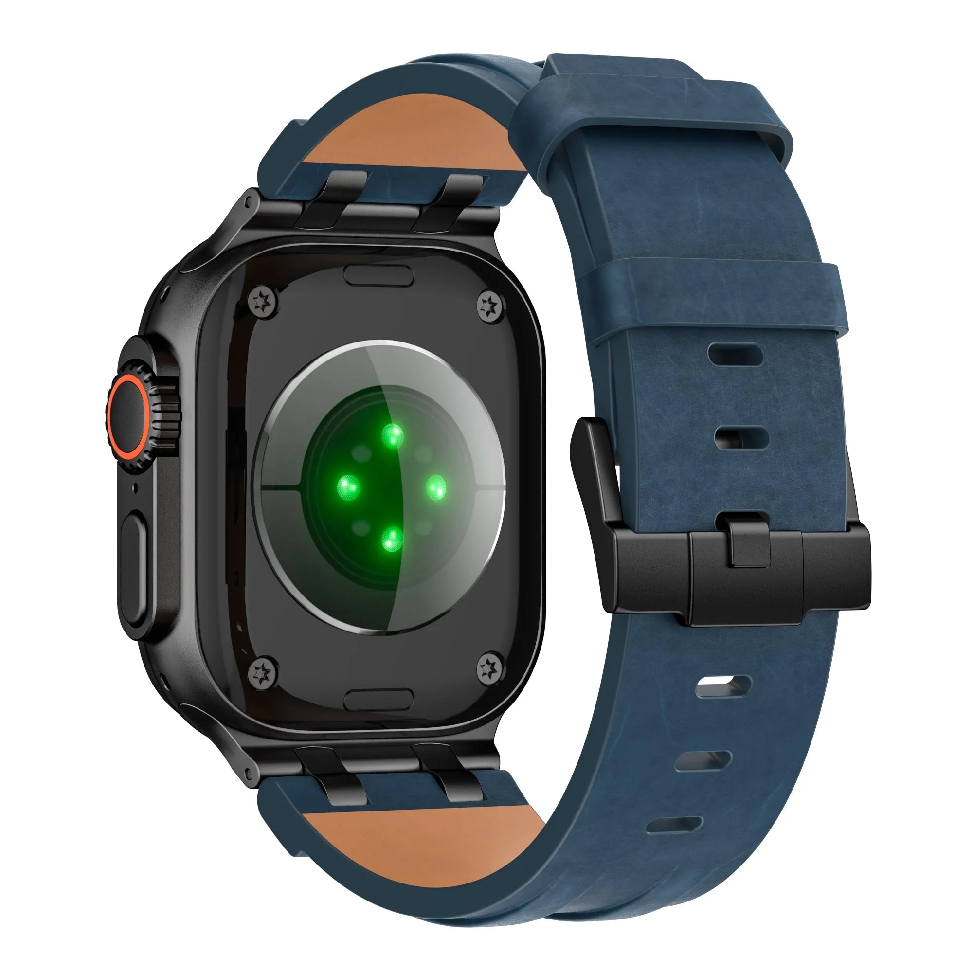 Apple Watch Solid Leather Strap (Dark Blue)